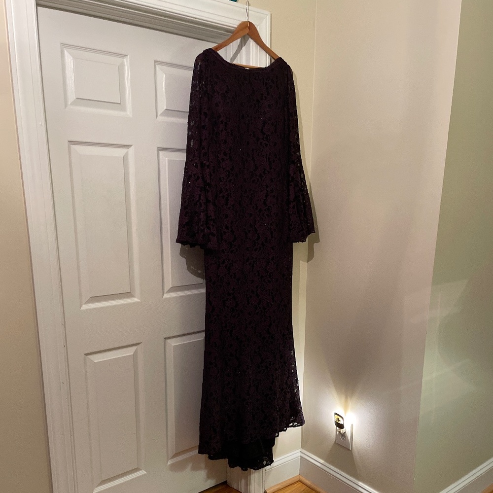 Jovani lace plum dress
